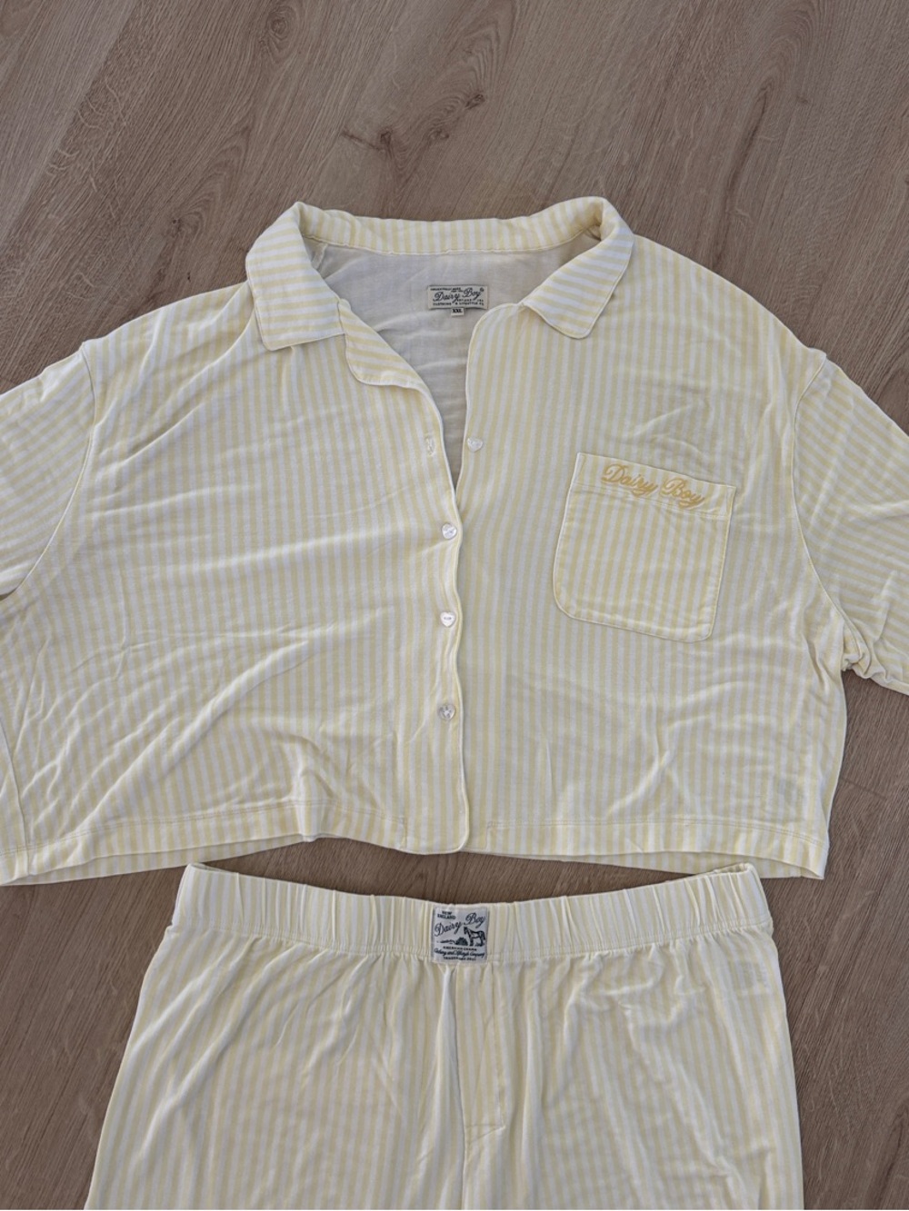 Dairy Boy yellow stripe pajama set - Picture 5 of 10